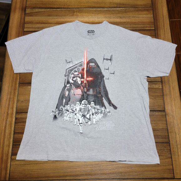 Star Wars SS Grey Unisex Tee Kylo Ren & Captain Phasma - Size XL - Picture 2 of 4